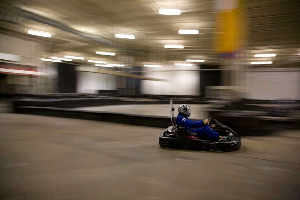 Man riding on a go-kart